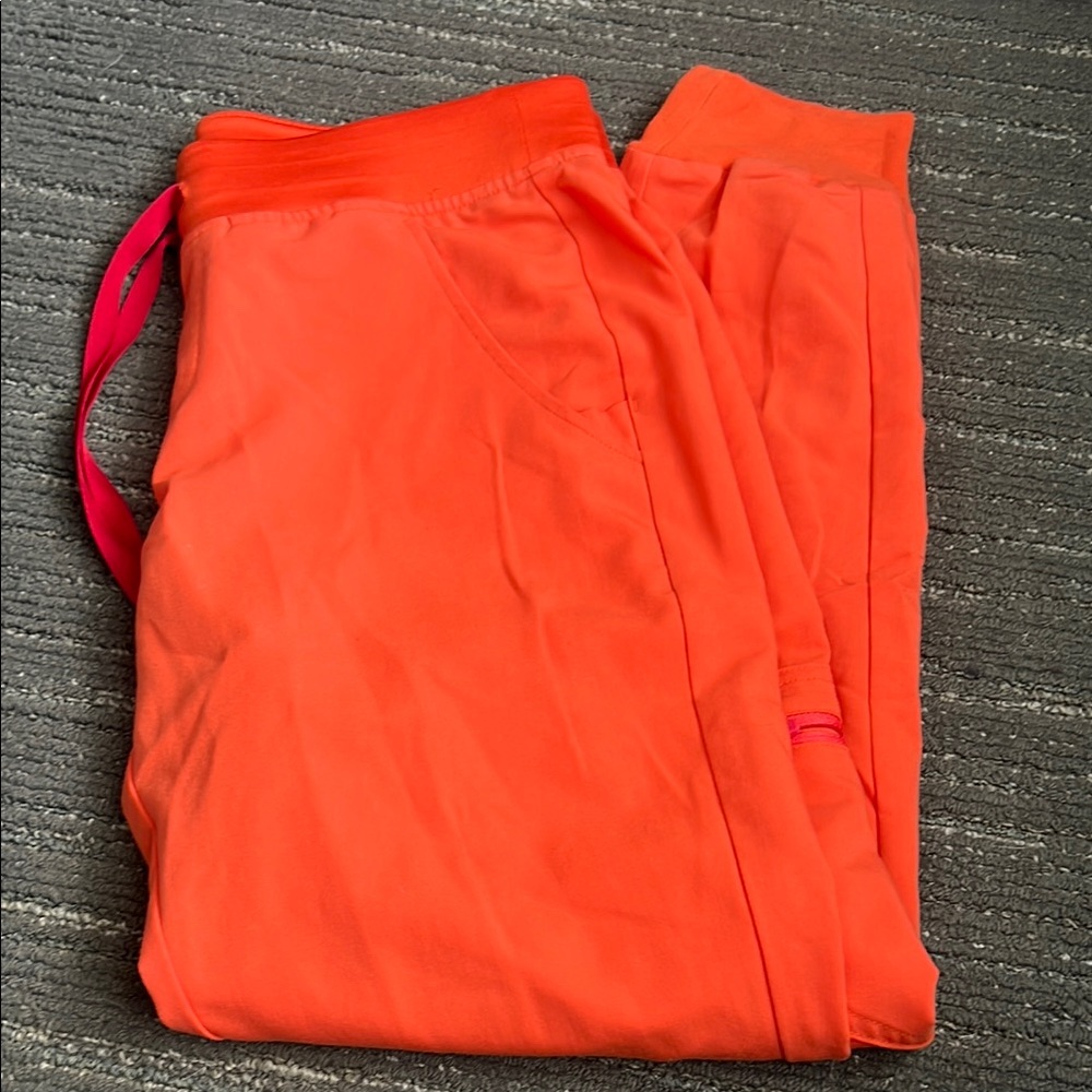 Bright Orange Jogger scrub pants